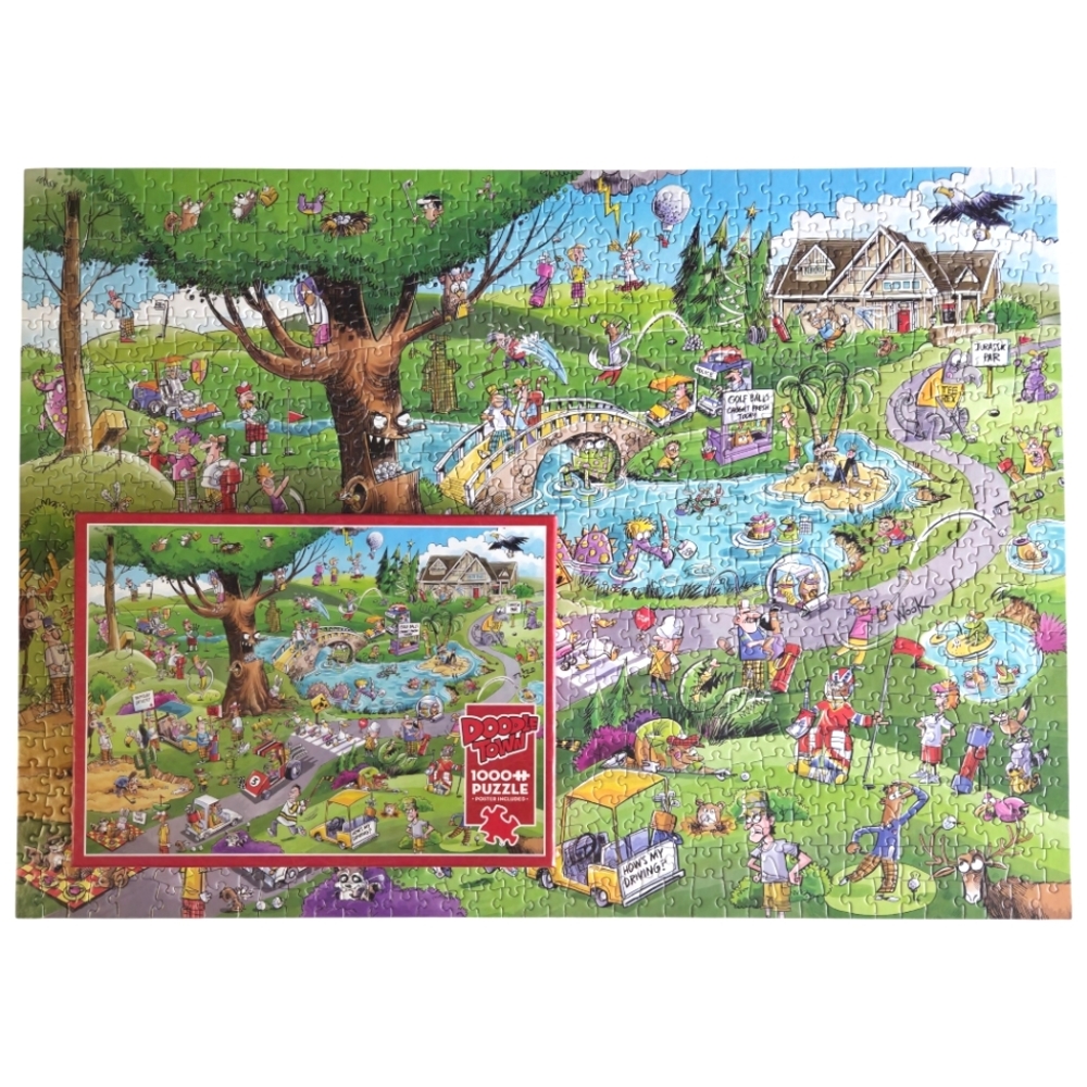 Cobble Hill DoodleTown: Par for the Course - 1000 Piece Puzzle - Picture 3 of 6